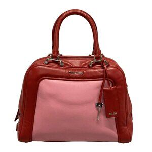 Auth miumiu - RL110C Red Pink Leather Handbag